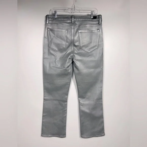 NEW EREVEVE Paige Claudine Silver Metallic Pants Size 32